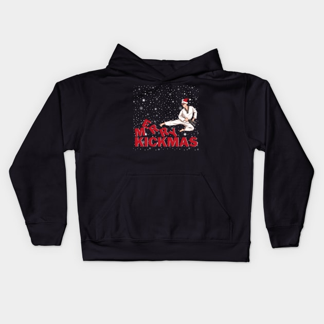 Karate Merry Kickmas Kids Hoodie by DMS DESIGN